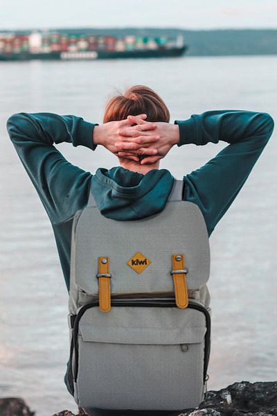 Kiwi Study Multi-Compartment Large Internal Volume Waterproof Fabric Backpack