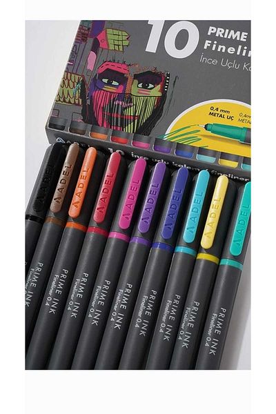 ÇEÇEN HOME 10 Pieces Fine Tip Fineliner Pen Prime Ink 10 Colors