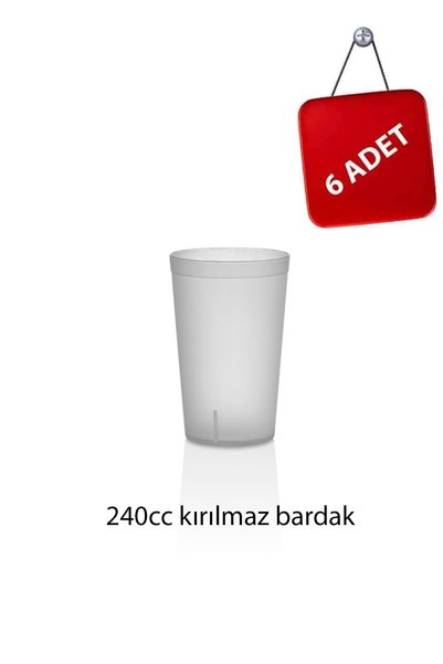 GastroPlast 240cc Kumlu Kırılmaz Polikarbon Bardak