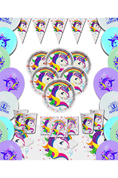 Yogi parti Σετ διακοσμητικά για πάρτι γενεθλίων UNICORN 16 τεμαχίων
