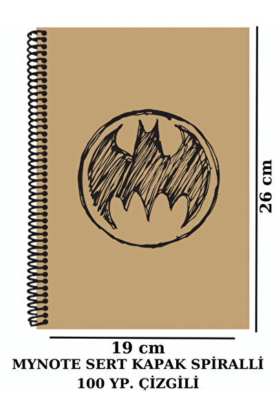Mynote BATMAN SERT KAPAK 19 * 26 CM 100 YP. ÇİZGİLİ DEFTER