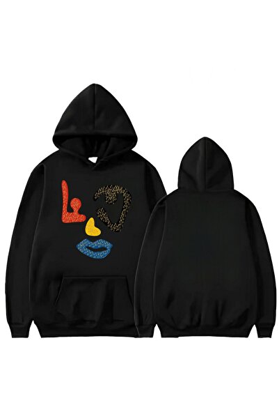 Garalio سويت شيرت بغطاء للرأس مطبوع عليه وجه