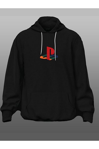Pisa Art Μαύρο μπλουζάκι Unisex με σχέδιο K-art Play Station