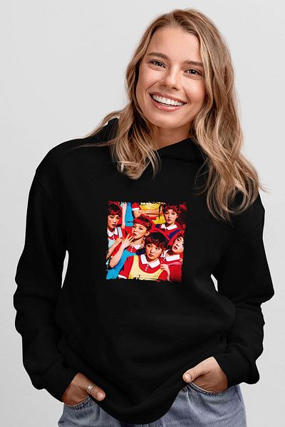 Pisa Art Μαύρο φούτερ με στάμπα Red Velvet Unisex