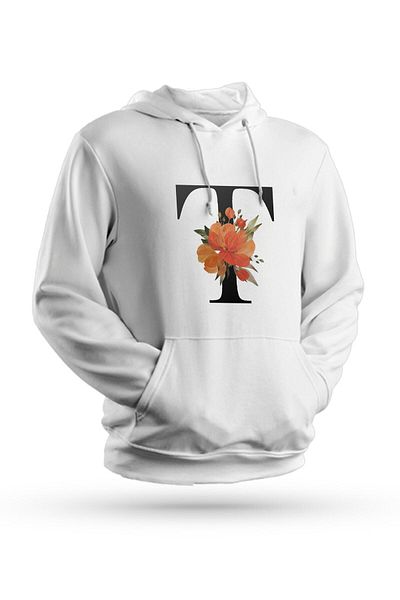 Pisa Art Γράμμα T με στάμπα λευκό Unisex φούτερ με κουκούλα