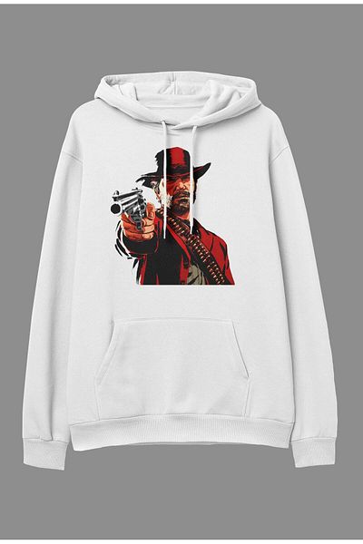 Pisa Art Φούτερ με κουκούλα Oversize Red Dead Redemption 2 με στάμπα με κουκούλα
