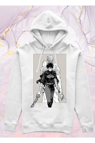 Pisa Art Jujutsu Kaisen - Maki And Toji - Φούτερ με κουκούλα χωρίς τσέπη