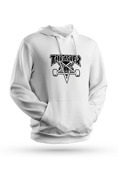 Pisa Art Φούτερ με κουκούλα Thrasher με στάμπα λευκό Unisex