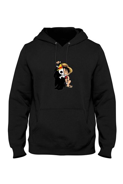 Pisa Art Φούτερ με κουκούλα με τσέπη με στάμπα One Piece Bll3164