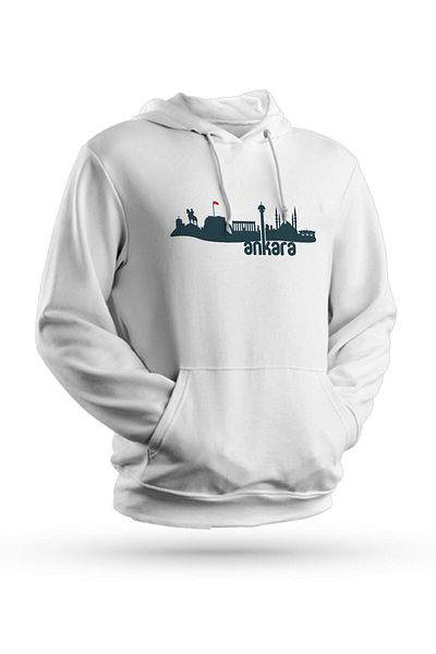 Pisa Art Φούτερ Ankara με στάμπα λευκό Unisex με κουκούλα