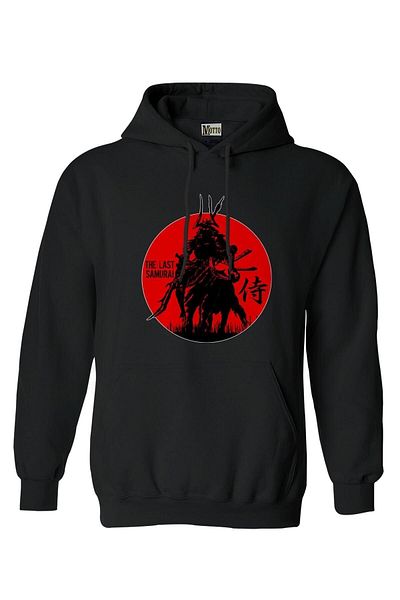 Pisa Art Υπερμεγέθη μαύρη κουκούλα Ιαπωνικής Samurai Warrior Φούτερ με κουκούλα
