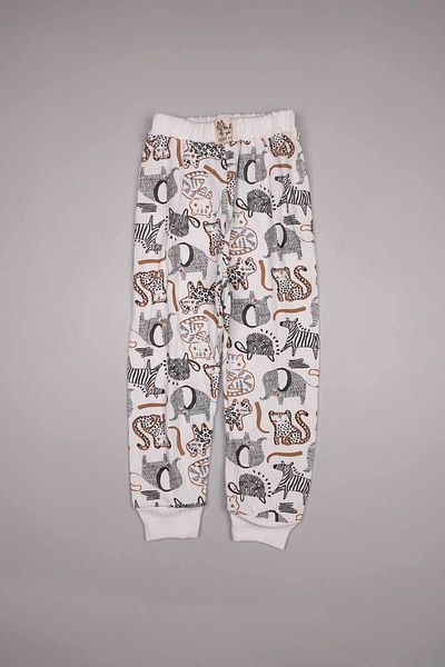 Peki 4 Seasons Unisex Children's Cotton Wide Fit Forest Animals Printed Pajama Pants 14879