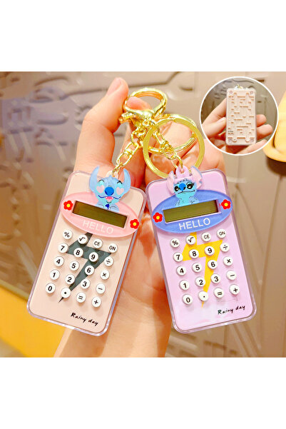 Janva Eğlenceli Çocuk Öğrenci Hesap Makinesi Arkası Oyunlu Çanta Aksesuarı Anahtarlık Karekterli yeşil