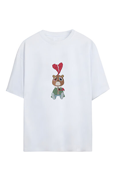 Adrift كاني ويست - تي شيرت كبير الحجم للجنسين بتصميم 808s و Heartbreak