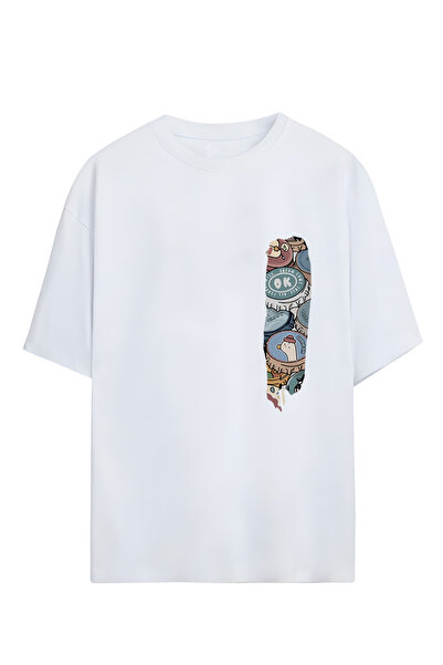 Adrift Унисекс тениска с вертикален щампа