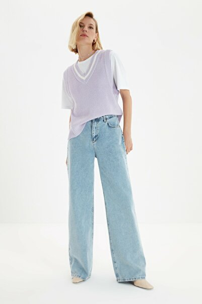 BROSERER Flower Жіночі джинси-палаццо з еластичною талією та високою посадкою