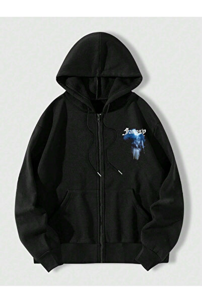 Richarlison سترة صوفية كبيرة الحجم مطبوعة بتصميم أسود للرجال