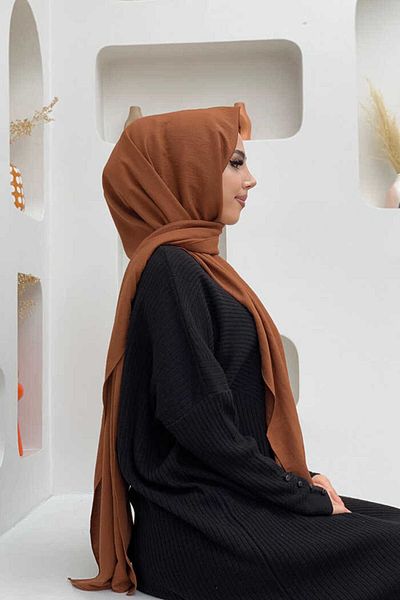 Bym Fashion 2051 Cotton Jazz Shawl Brown