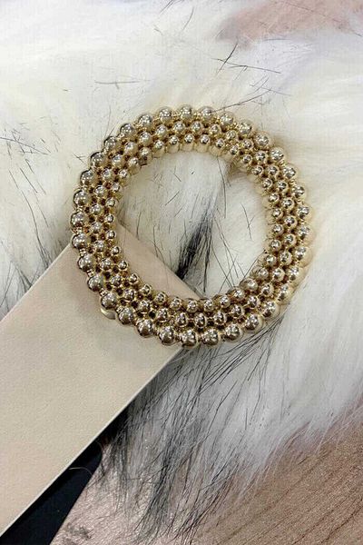 Bym Fashion Ζώνη 9046 Model Cream Color