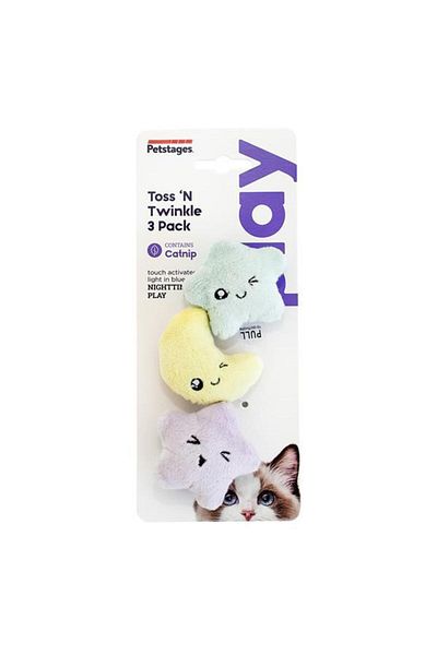 PetStages Toss 'n Twinkle Catnip Cat Toys - Pack of 3