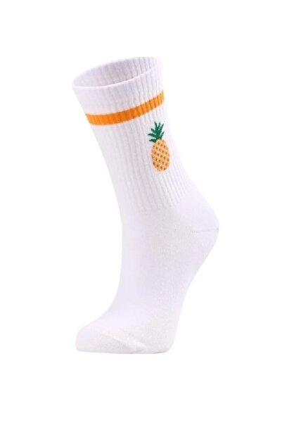 Colorcool Kadın Beyaz Ananaslı Çorap