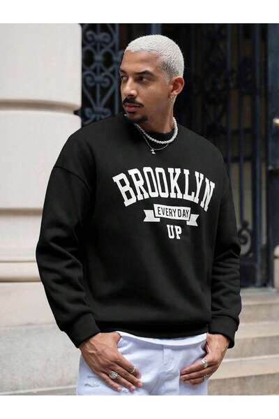 Adrift Seria Coko Manfinity Sporsity Letter Graphic Drop Shoulder Swea tricou