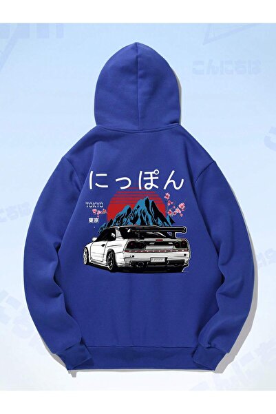 Adrift Φούτερ με κουκούλα και τσέπη καγκουρό με σχέδιο Ιαπωνικών γραμμάτων κα...