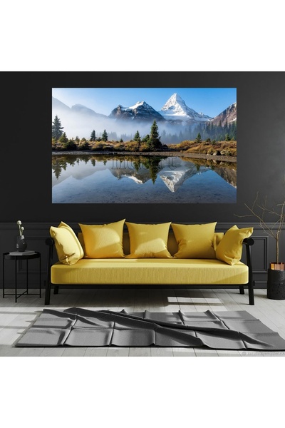 HDART Modern Dekoratif Soyut Yağlı Boya Efektli Göl Doğa Manzara Ağaç Tablosu...