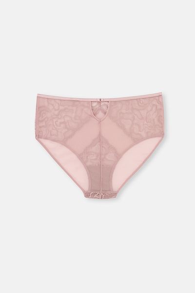 Dagi Soft Pink Lace Detailed High Waist Panties