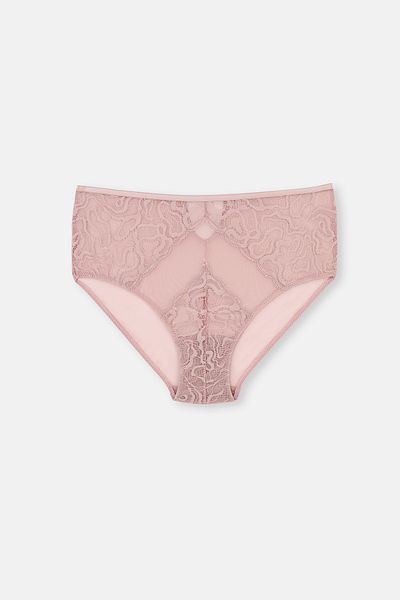 Dagi Soft Pink Lace Detailed High Waist Panties