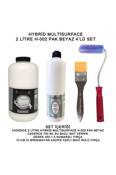 Cadence Multi Surface 2LT+750 PAK BEYAZ SET Hybrid Boya Seti 4'lü Mat Vernik-...