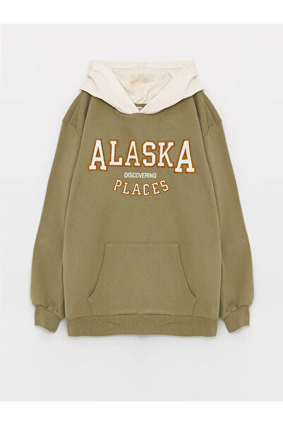 LC Waikiki LCW Kids Hooded Embroidered Long Sleeve Girl's Sweatshirt