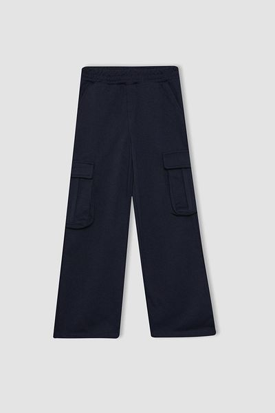 DeFacto Girls' Cargo Fit Wide Leg Sweatpants