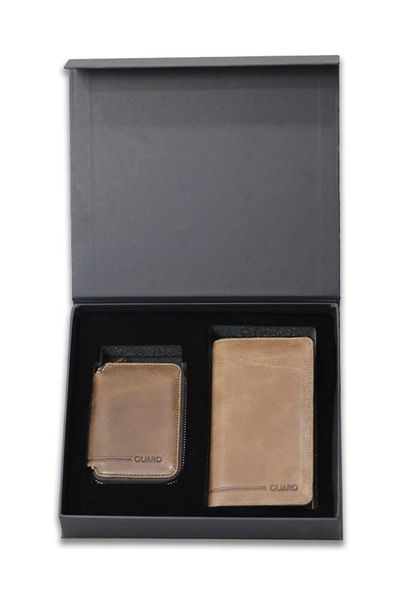 GUARD Valentine's Day Special Gift Antique Brown Portfolio - Wallet Set