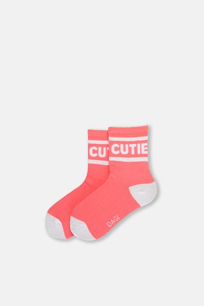 Dagi Rosa Cutie Jacquard-Socken für Mädchen