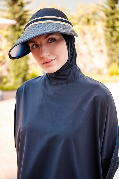 Marina Black Straw Visor Hat 14394