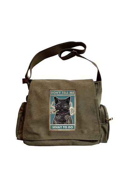 DEEFWEAR Τσάντα Cat Messenger με ρυθμιζόμενη ζώνη και φερμουάρ