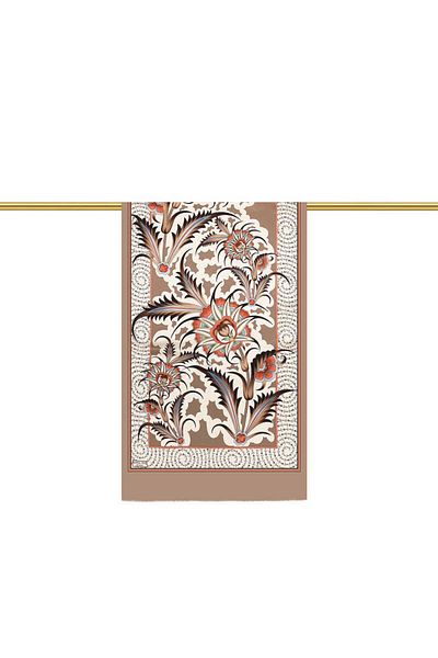 Bursa İpek Mink Golden Horn Pattern Silk Scarf