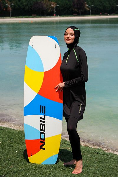 Marina Black 3-Piece Performance Series Fully Covered Hijab Swimsuit M2234