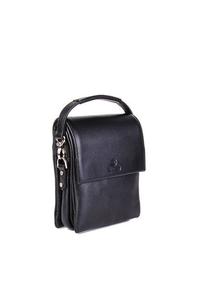 Eminsa Men's Black Genuine Leather Shoulder Bag