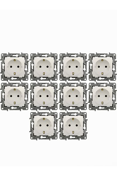 Legrand Salbei Grounded Socket White Frameless 10 Pack
