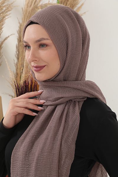 besmoda Γυναικείο χιτζάμπ βαμβακερό σάλι Soft Casual Stylish Milk Coffee