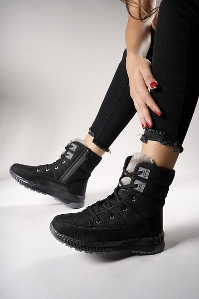 Riccon Niopiq Dámské Sněhule na zip0012815 Černé Smoked