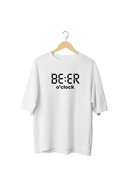 Beer Baskılı Oversize Unisex T-Shirt
