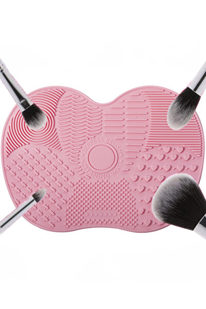 Markafox Pratik Kolay Makyaj Fırçası Temizleme Matı Aparatı Silikon Makyaj Fırça Temizleme Pedi 1450