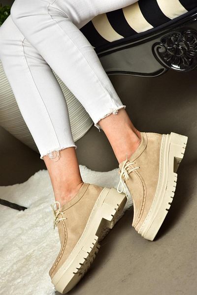 Fox Shoes R294783002 Damenschuhe aus hellbraunem Wildleder