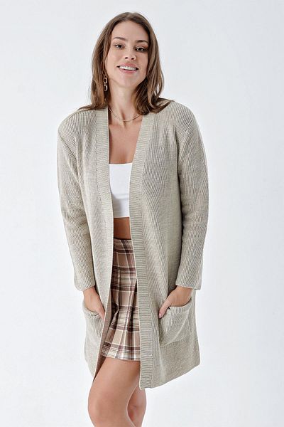 CHUBA Women's Thessaloniki Knit Pocket Knitwear Cardigan Beige 24W110