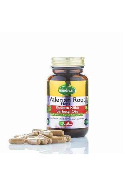 Mindivan Valerian Root Support Restful Sleep 500 mg 60 Capsules x2 Piece