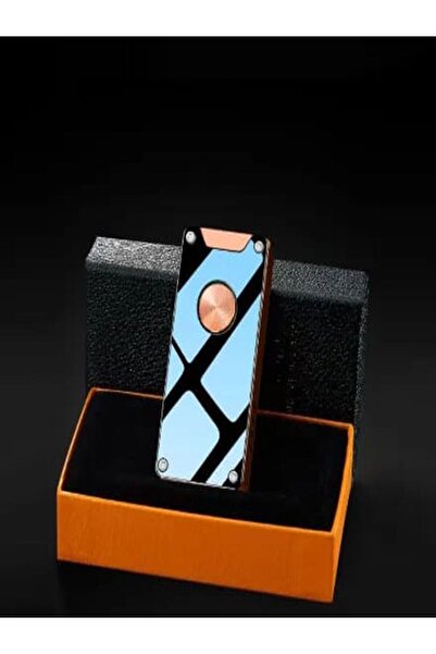 HK GİFT SHOP Yaratıcı indüksiyon rüzgar geçirmez bütan gaz çakmak USB şarj görünür pil Jet kırmızı alev puro