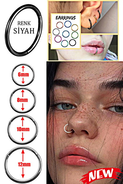 depozoom 316L Cerrahi Çelik Tragus Helix Orbital Rook Lobe Septum klipsli-kil...